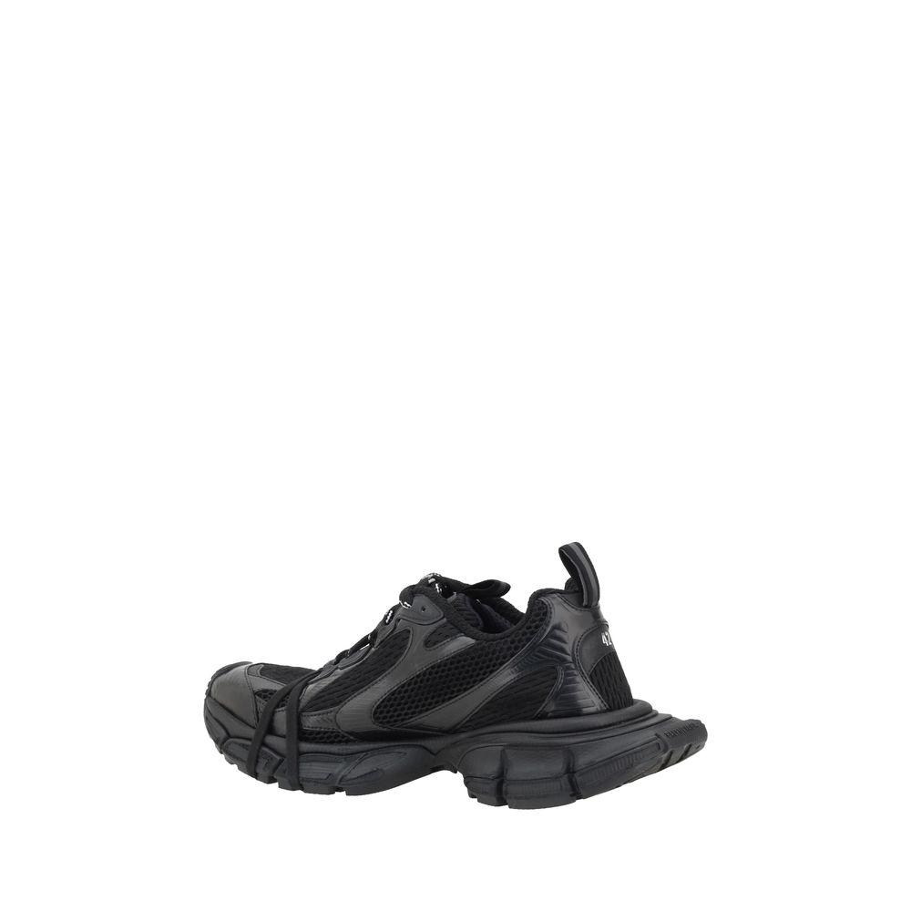 Black Polyethylene Athletic Sneakers