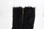 Black Xiangao Lamb Fur Leather Boots Shoes