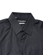 Dark Blue GOLD Cotton Long Sleeves Dress Shirt