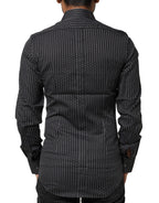 Black GOLD Patterned Cotton Men Dress Shirt