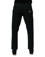 Dark Green Cotton Loose Men Denim Jeans