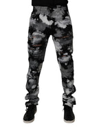 Multicolor Camouflage Tattered Skinny Denim Jeans