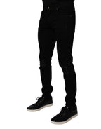 Black Cotton Stretch Skinny Men Denim Jeans