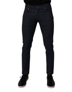 Dark Blue Cotton Stretch Skinny Denim Jeans