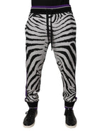 Black White Zebra Men Jogger Sweatpants Pants