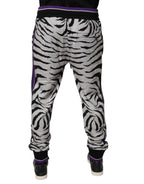 Black White Zebra Men Jogger Sweatpants Pants