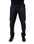 Dark Blue Cotton Stretch Skinny Denim Jeans