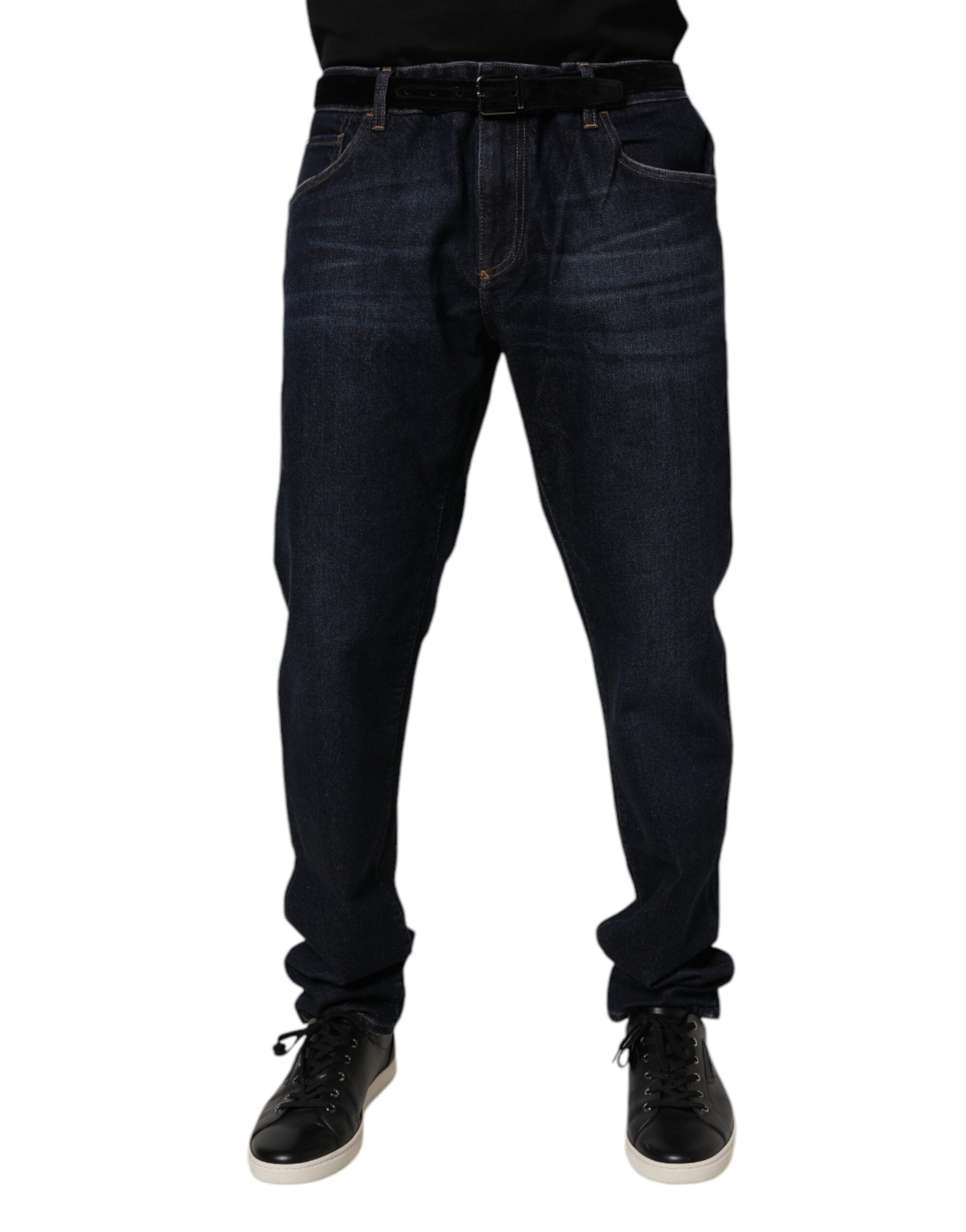 Dark Blue Cotton Stretch Skinny Denim Jeans