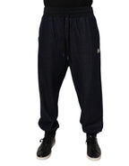Black Jacquard Cotton Jogger Sweatpants Pants