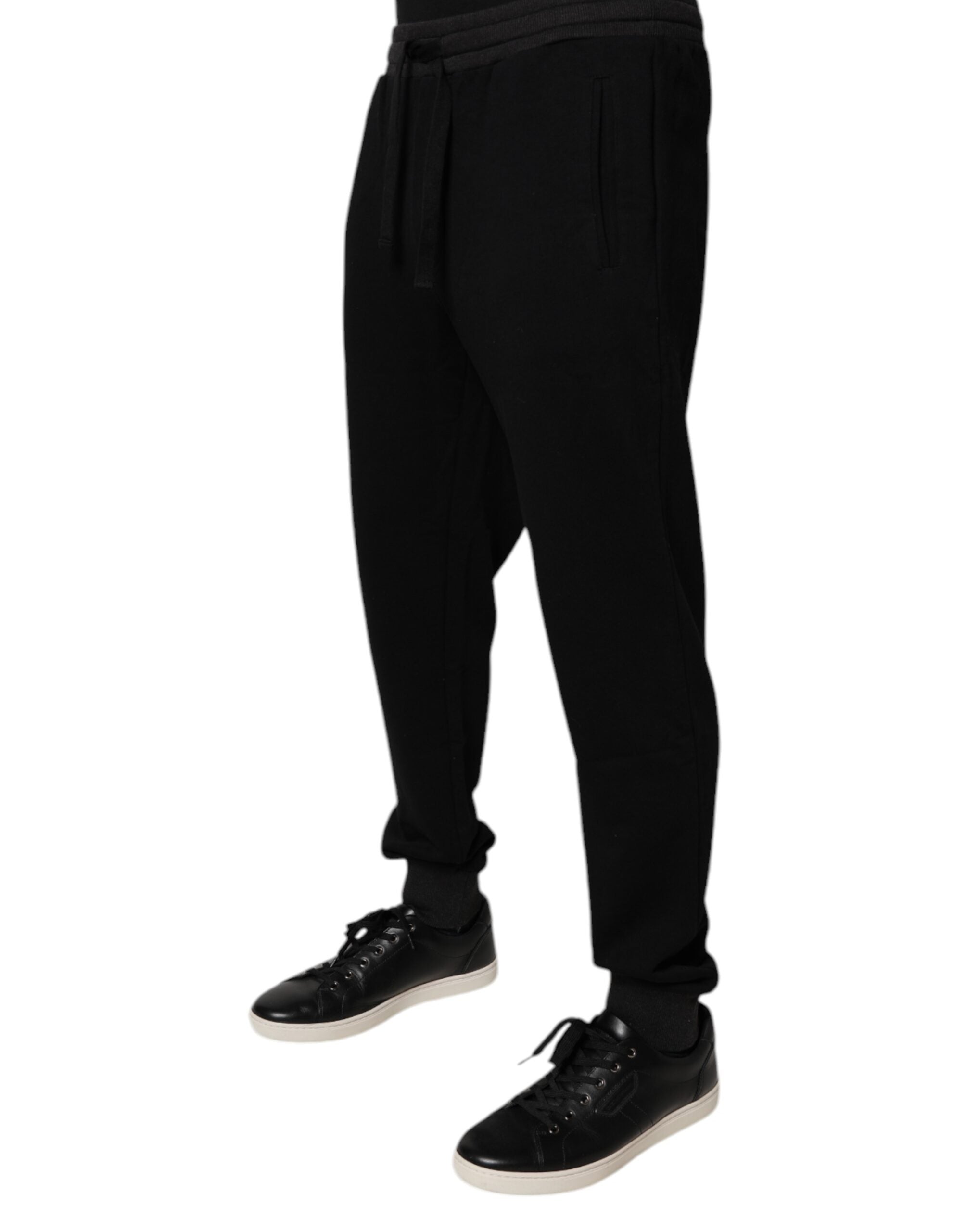 Black Logo Men Jogger Cotton Sweatpants Pants