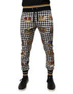 Multicolor Houndstooth Crown Men Sweatpants Pants