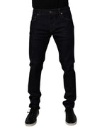Black Cotton Stretch Men Skinny Denim Jeans