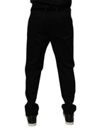 Black Cotton Men Skinny Dress Formal Pants