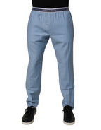 Blue Cotton Stretch Chino Pants