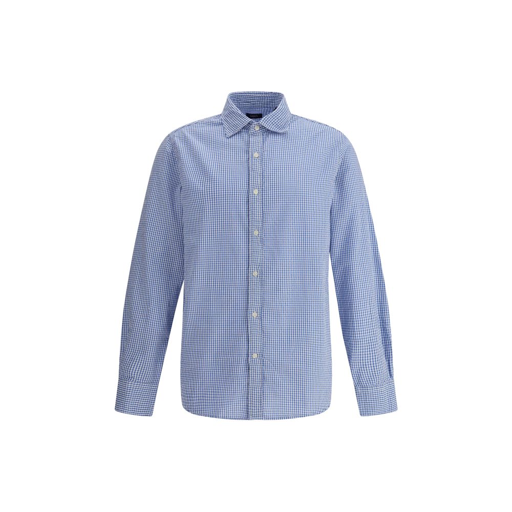 Blue Cotton Pattern Shirt