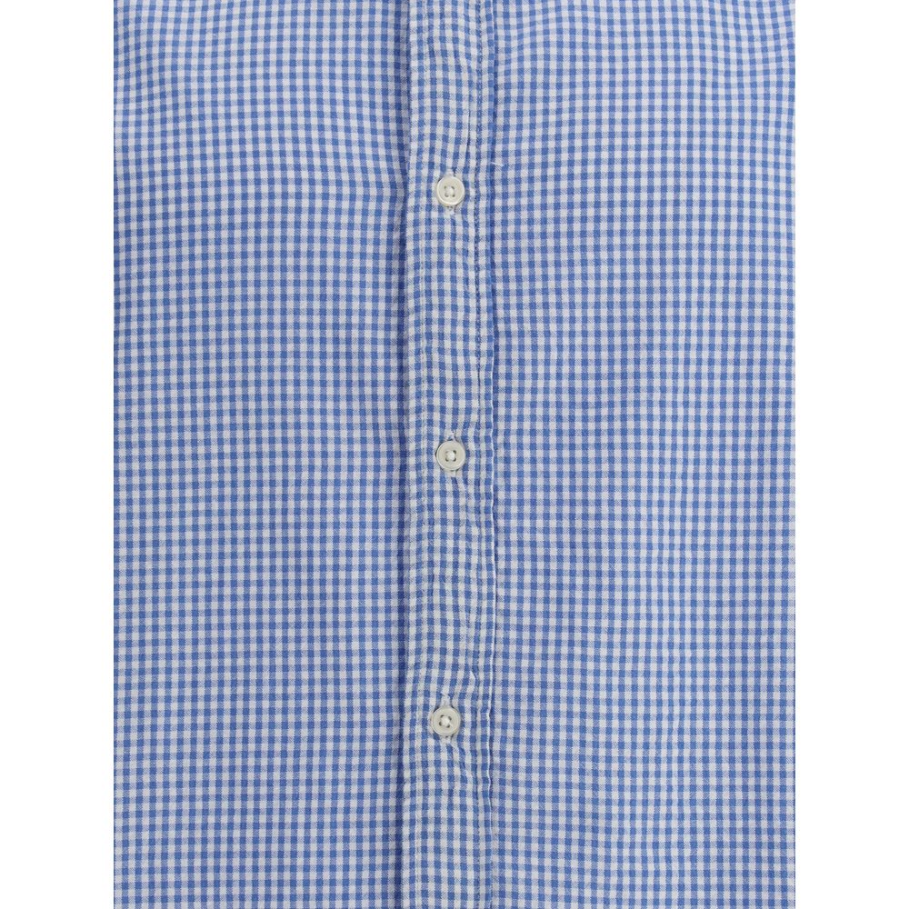 Blue Cotton Pattern Shirt