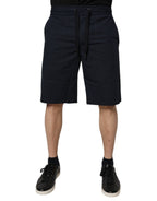 Dark Blue Cotton Bermuda Sweatshorts Shorts