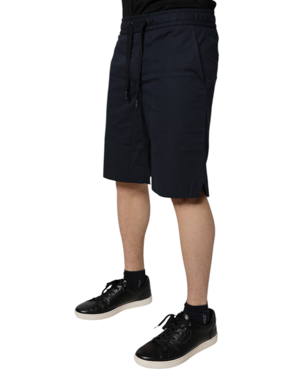 Dark Blue Cotton Bermuda Sweatshorts Shorts