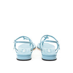 Blue Patent Leather Flip-Flop Sandals