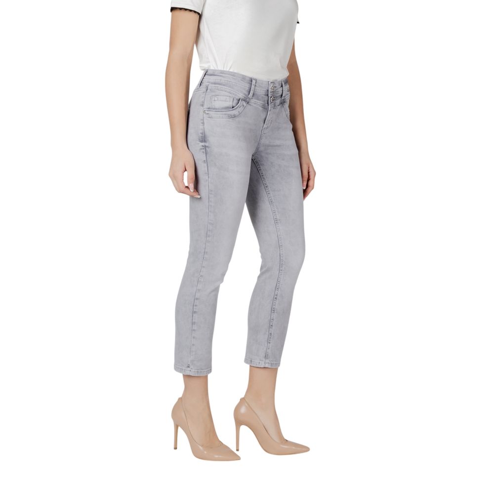 Gray Cotton Skinny Jeans