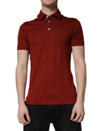 Red Cotton DG Logo Collared Men Polo T-shirt