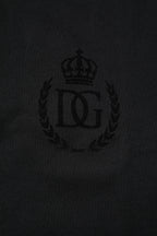 Black Cotton DG Logo Collared Polo T-shirt