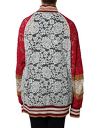 Multicolor Floral Lace Cardigan Sweater