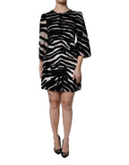 Black White Zebra A-line Sheath Mini Dress