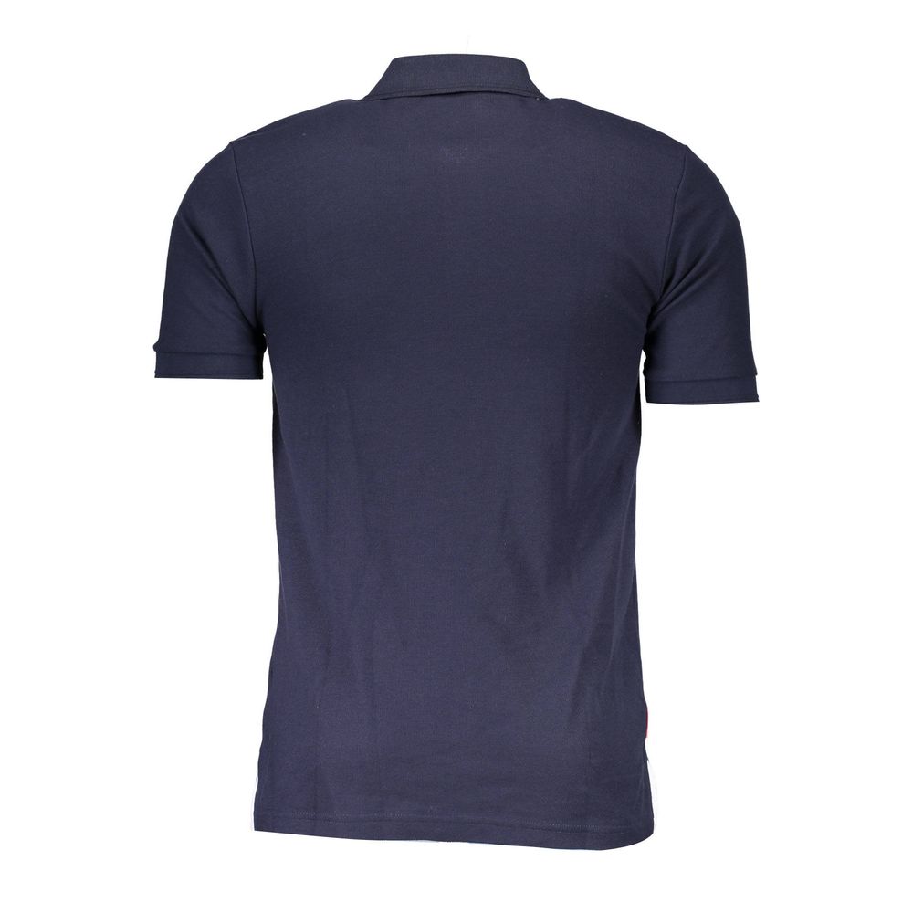 Blue Polyester Men's Polo Shirt
