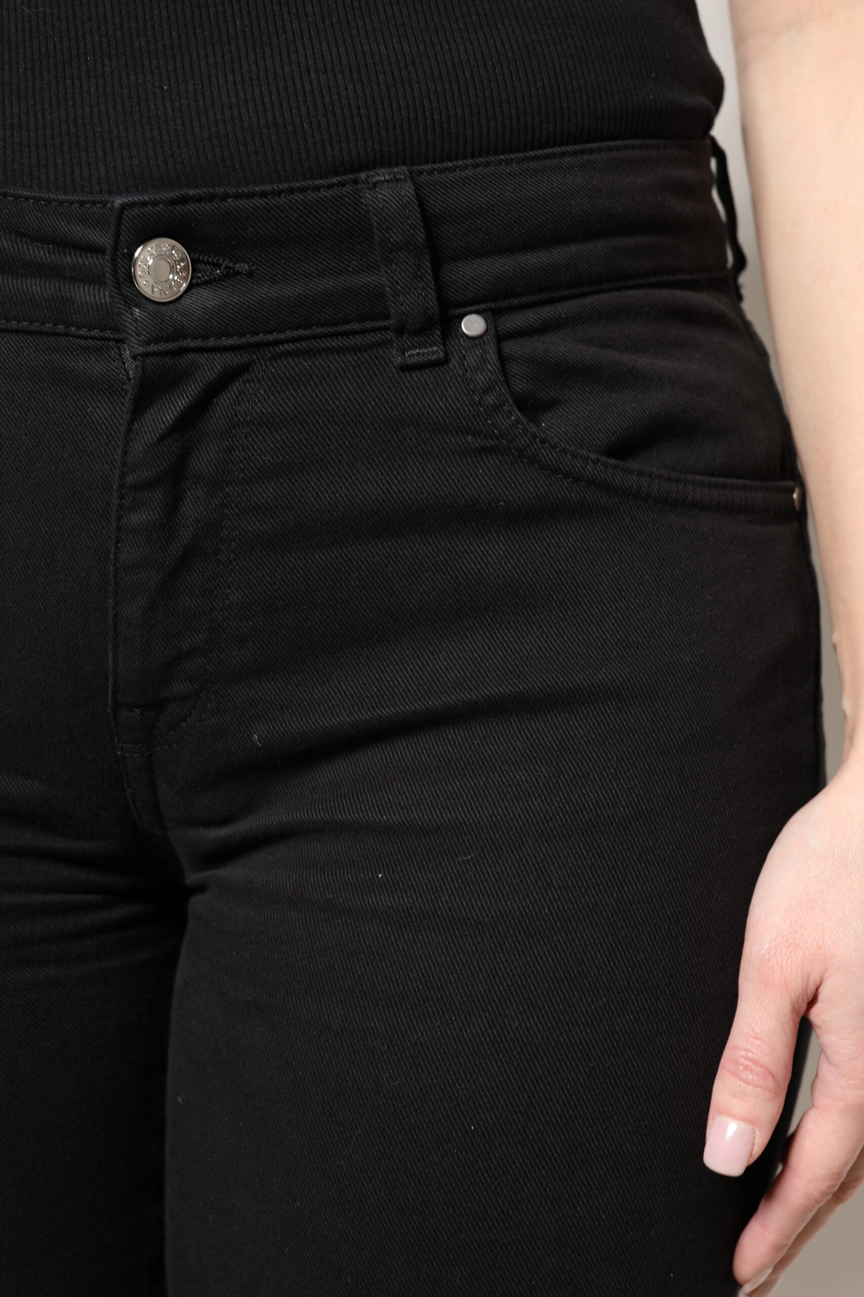 Black Cotton High Waist Skinny Denim Jeans