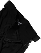 Black Mermaid Cut High Waist Midi Skirt