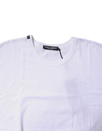 White Cotton Crew Neck Cropped T-shirt Top
