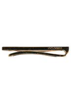 Gold Tone Brass Crystal Branded Accessory Tie Clip Bar