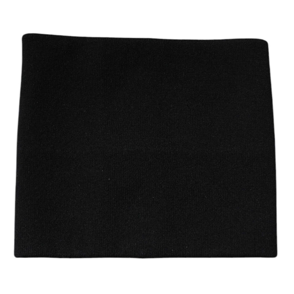Black Cashmere Knitted Square Handkerchief Scarf