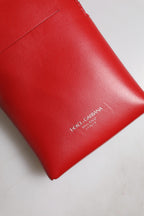 Red Leather Purse Phone Sling Crossbody Neck Strap Bag