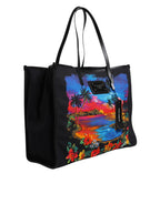 Multicolor Graphic Printed Top Handle Shopping Tote Bag