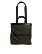 Military Green Nylon Shoulder Strap Tote Bag