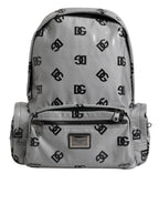 Polyester Gray Black DG Logo Plaque Backpack Bag