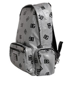 Polyester Gray Black DG Logo Plaque Backpack Bag