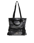 Black Camouflage Shoulder Strap Logo Plaque Bag