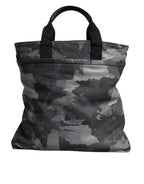 Black Camouflage Shoulder Strap Logo Plaque Bag