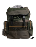 Military Green Patchwork Travel Backpack Bag