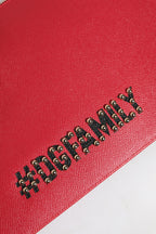 Red #DGFamily Embellished Leather Clutch Bag
