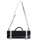 Blue White Calfskin Leather Crossbody Shoulder Bag