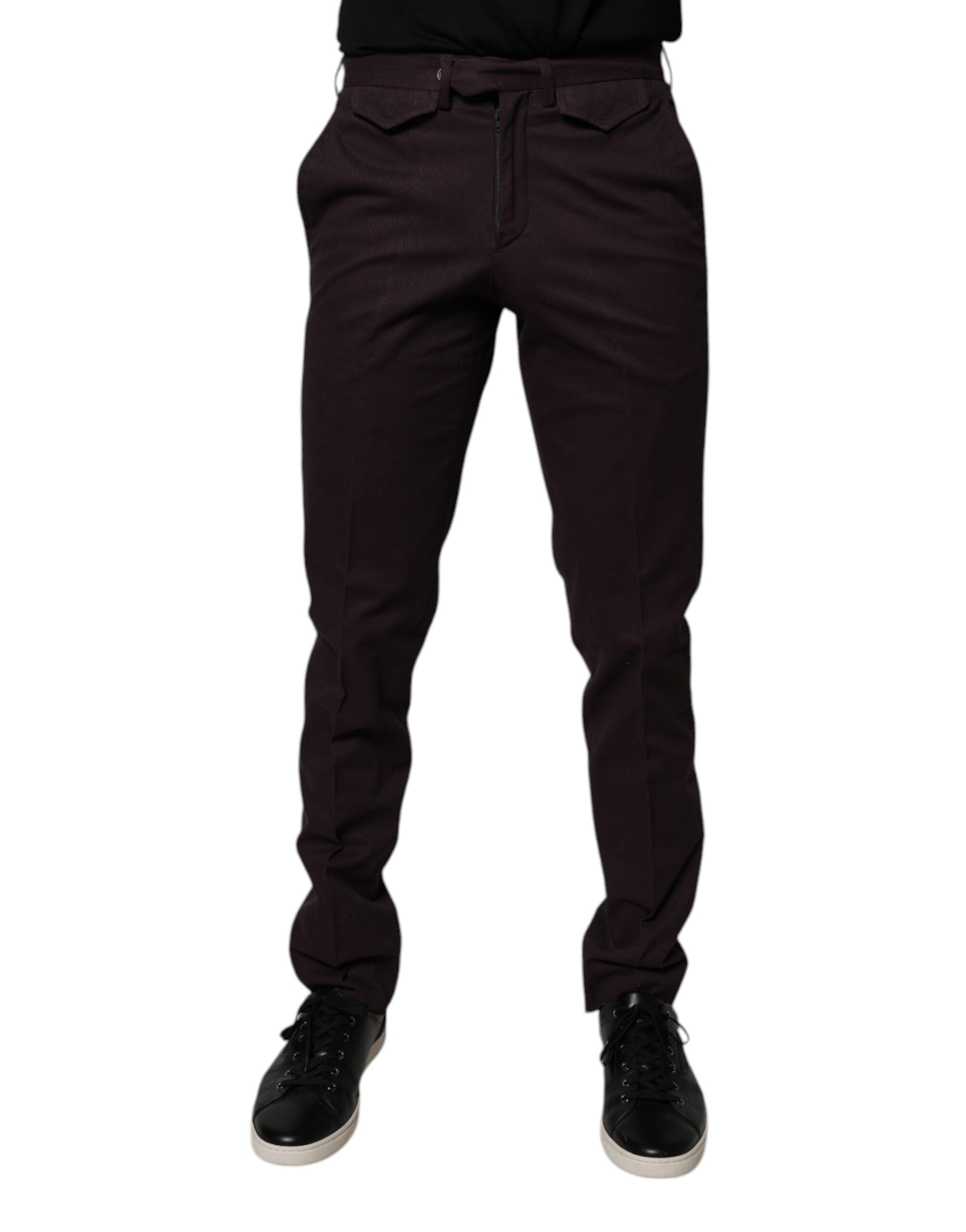 Brown Pure Cotton Slim Fit Men Dress Pants