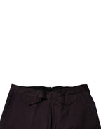 Brown Pure Cotton Slim Fit Men Dress Pants