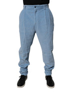 Light Blue Corduroy Cotton Skinny Denim Jeans