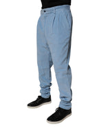 Light Blue Corduroy Cotton Skinny Denim Jeans