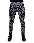 Black Logo Monogram Cotton Skinny Denim Jeans