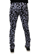 Black Logo Monogram Cotton Skinny Denim Jeans